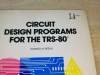 Blacksburg book - CIRCUIT DESIGN PROGRAMS FOR THE TRS-80 -100pgs