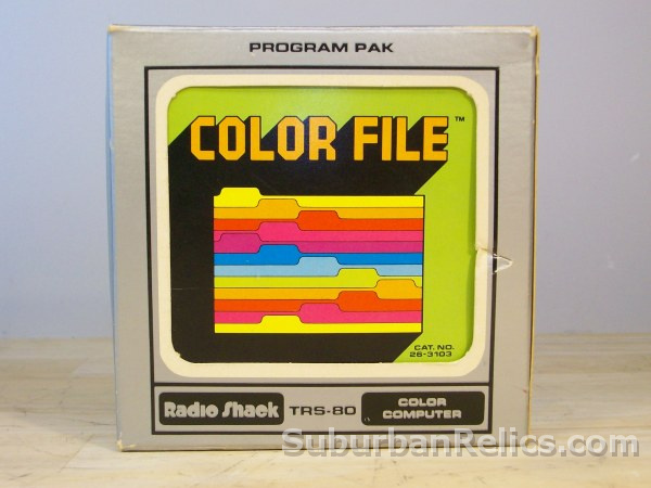 Tandy TRS-80 Color Computer - COLOR FILE - cartridge software - Click Image to Close
