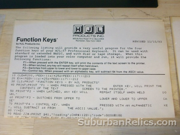 HJL Products - TANDY COLOR COMPUTER KEYBOARD - upgrade, tested - Click Image to Close