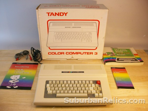 Tandy TRS-80 - COLOR COMPUTER 3 - 128k, w/box, manuals- tested - Click Image to Close