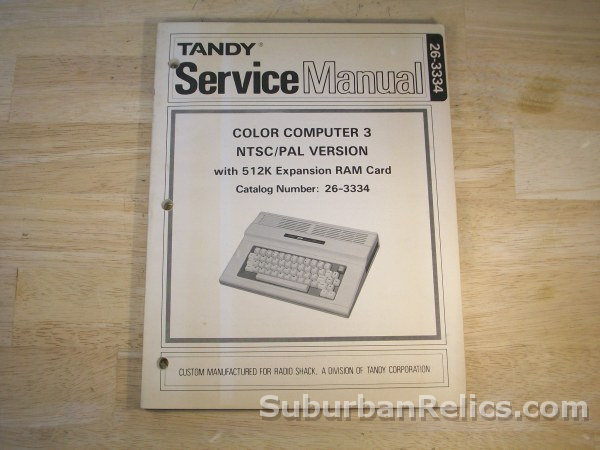 TRS-80 Tandy Color Computer 3 - SERVICE MANUAL - 128 pages - Click Image to Close