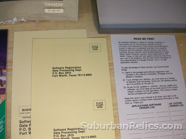 Tandy software DESKMATE 3 - on 5.25" disks w/box, manuals, + - Click Image to Close