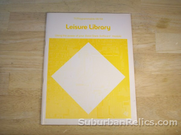 Texas Instruments TI 58/59 - LEISURE LIBRARY - guide book manual - Click Image to Close