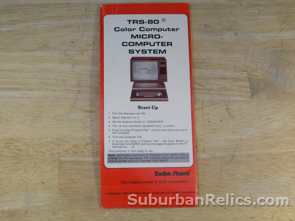 Radio Shack TRS-80 - COLOR BASIC COMMAND GUIDE - fold out - Click Image to Close