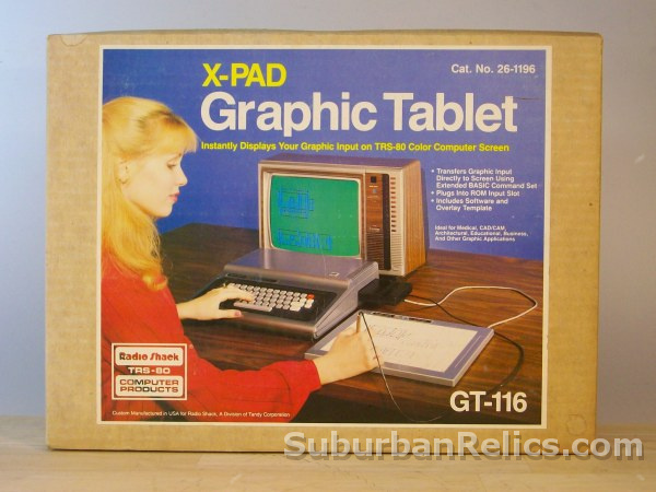 Radio Shack TRS-80 - X-PAD GRAPHIC TABLET -mint in box, complete - Click Image to Close