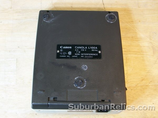 Canon Canola L 100 A - VINTAGE DESKTOP CALCULATOR - vfd display - Click Image to Close