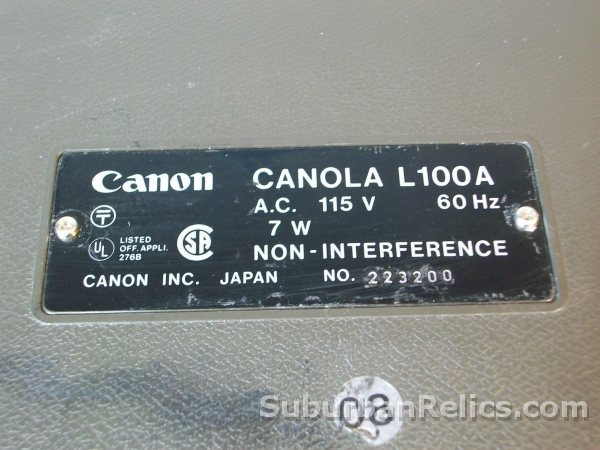 Canon Canola L 100 A - VINTAGE DESKTOP CALCULATOR - vfd display - Click Image to Close