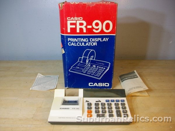 Casio FR-90 ELECTRONIC PRINTING CALCULATOR - vintage VFD display - Click Image to Close