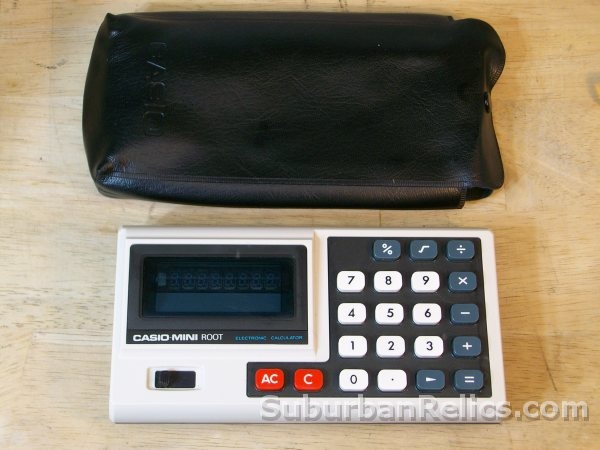 Casio Mini Root - VFD DISPLAY CALCULATOR - works well, w/case - Click Image to Close