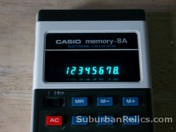 Casio Memory 8A - VINTAGE VFD CALCULATOR - made in Japan, 1976 - Click Image to Close