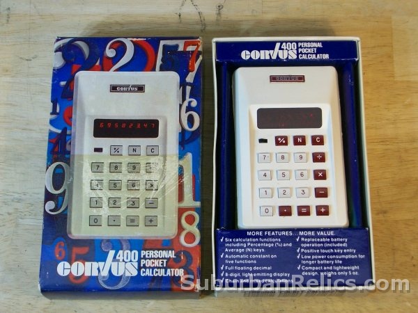 Corvus 400 - 1970's PORTABLE CALCULATOR - vfd display, parts/rep - Click Image to Close