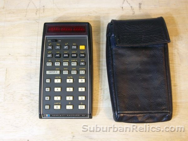 Hewlett Packard HP 45 - PROGRAMMABLE CALCULATOR - w/case, tested - Click Image to Close