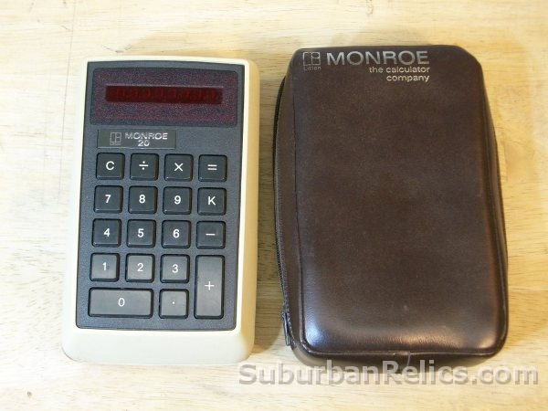 Litton Monroe Model 20 - POCKET VFD CALCULATOR -untested, w/case - Click Image to Close