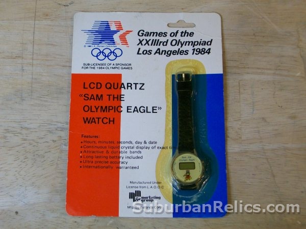 1984 Olympic Games - LCD QUARTZ WATCH - Sam Eagle, new in box - Click Image to Close