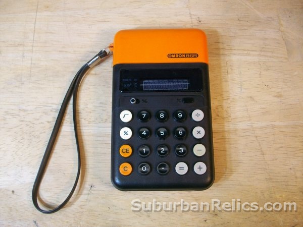 Omron model 86R - ORANGE POCKET CALCULATOR -working well, 1970's - Click Image to Close