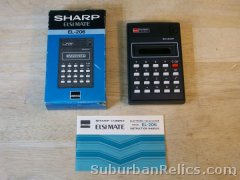 Sharp Elsi Mate EL-206 - CALCULATOR -w/box, manual, parts/repair