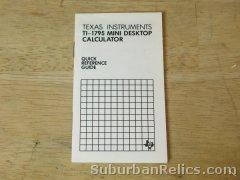 Texas Instruments TI-1795 - QUICK REFERENCE GUIDE - calculator m