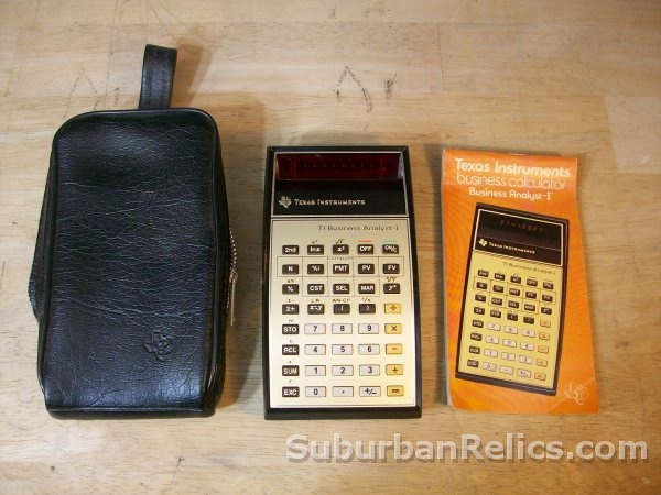 Texas Instruments- BUSINESS ANALYST I -70's calculator, w/manual - Click Image to Close