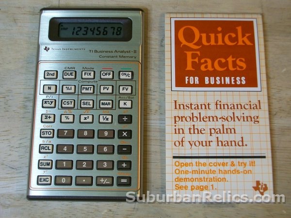 Texas Instruments TI Business Analyst II - CALCULATOR - w/manual - Click Image to Close