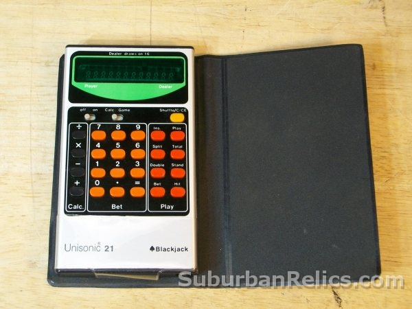 Unisonic 21 - POCKET BLACKJACK GAME w/CALCULATOR - vfd display - Click Image to Close